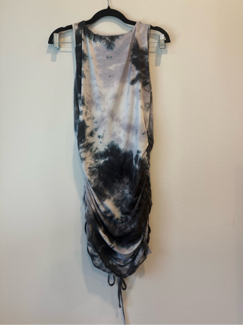 Tie-Dye Bodycon Mini Dress in Black and Gray - Picture 5 of 5